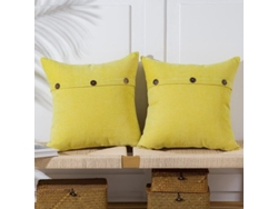 2026altiro-fundas De Almohada De 45 X 45 Cm Con Tres Botones, Juego De 2, Chenilla Decorativa Rústica Para Sofá.