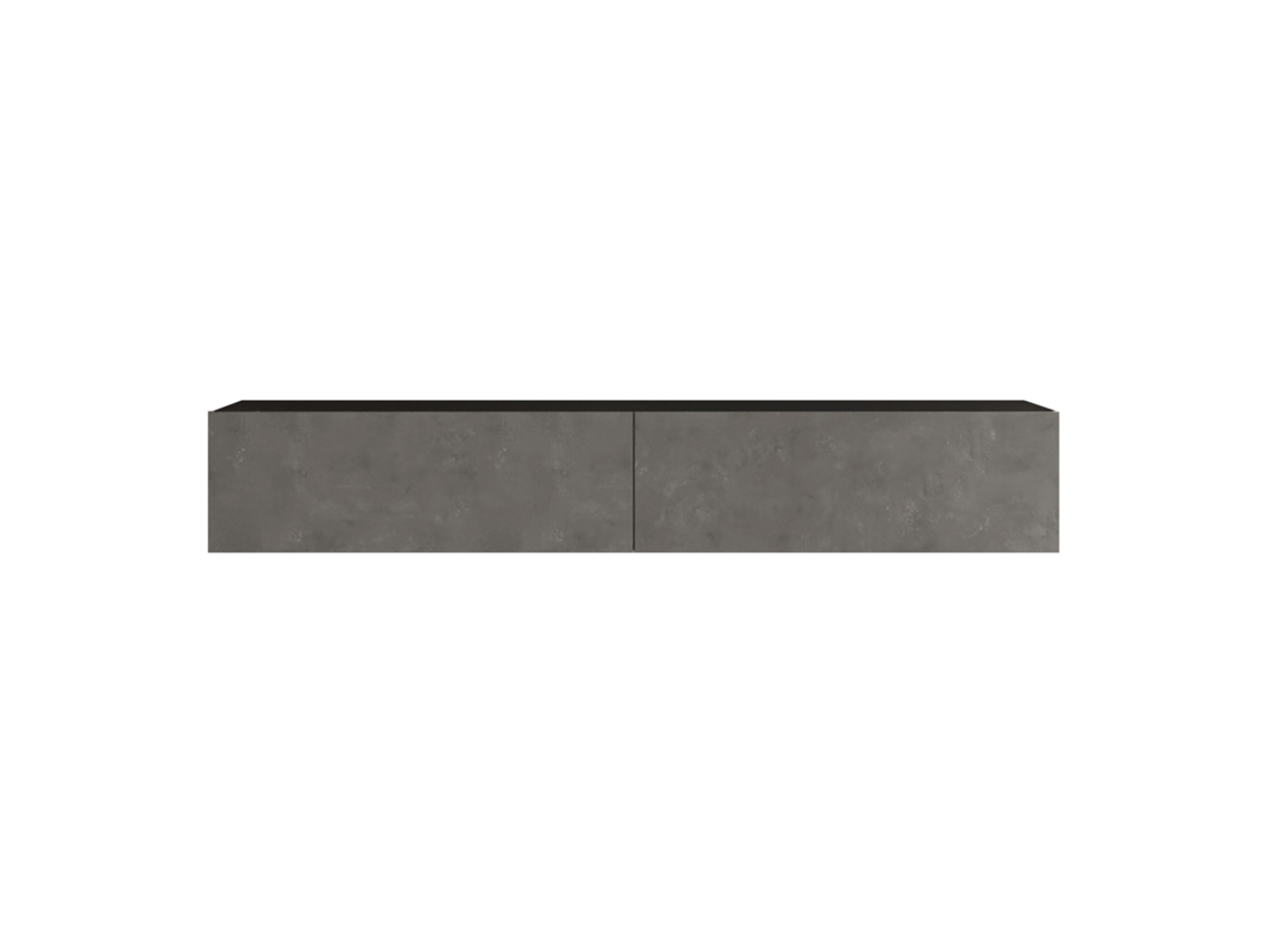Mueble TV suspendido Lapinlahti Aglomerado 180x32x30 cm - Negro / Efecto hormigón [EN.CASA]