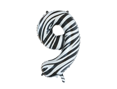 Globo WEFIESTA Foil Número 9 Zebra