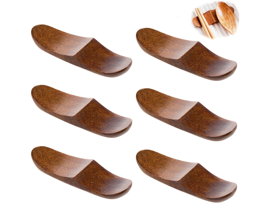 Soportes para palillos y cubiertos de madera para hogar y restaurantes, juego de 6 piezas. TRUYUETY