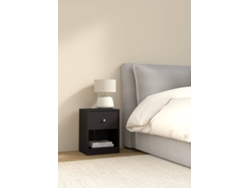 Mesita de Noche AVEIRO 1 Gaveta (37,9 x 30,1 x 48,4 cm - Negro)