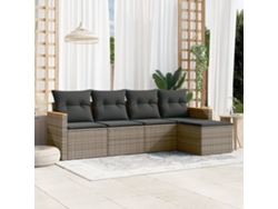 Conjunto de sofás de jardín de 5 piezas DKD Home Decor con cojines de mimbre gris