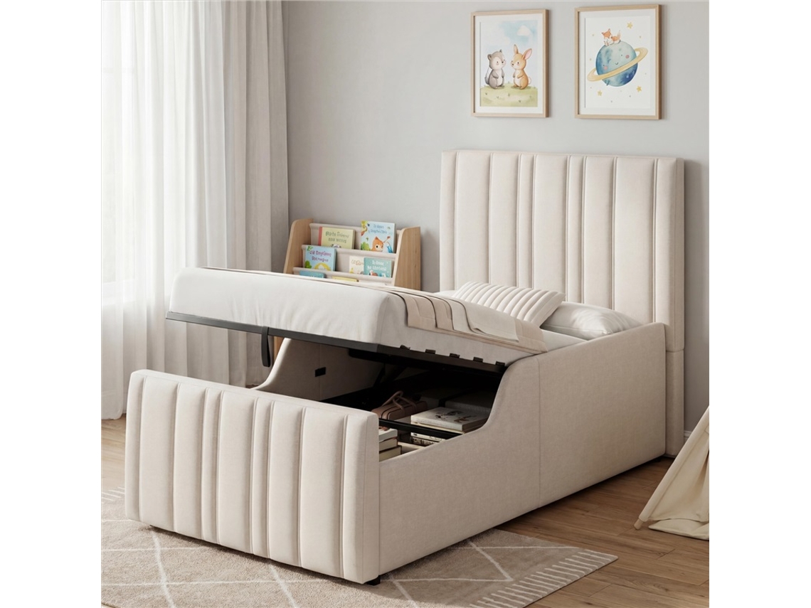 Cama individual tapizada hidráulica VELTRIX