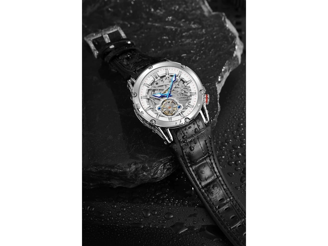 Automático Hombre Gran Carátula Reloj Poderoso Exótico Turbina Esqueletoyuysan