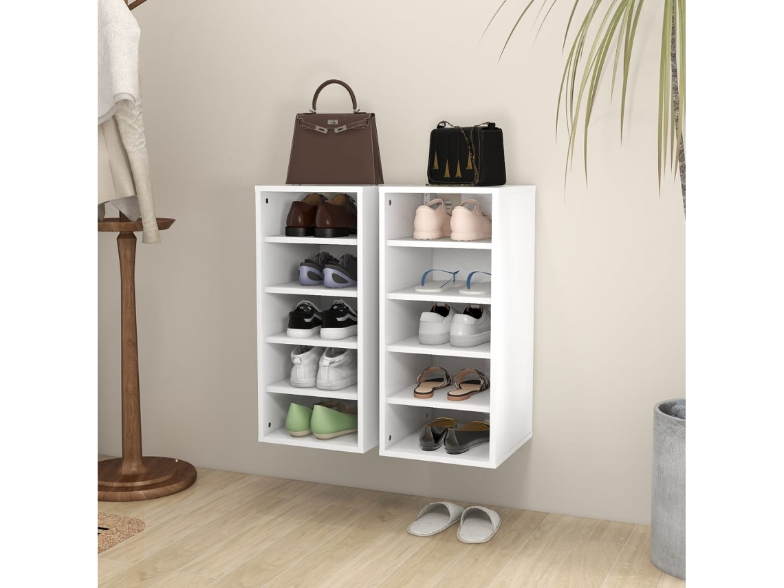 Zapatero Organizadores 2 Unidades 31,5X35X70 Cm en Contrachapado Blanco