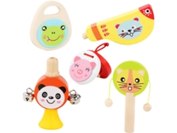 Juego De 5 Instrumentos Musicales De Madera Para Niños Y Niñas Instrumentos De Percusión Educativo