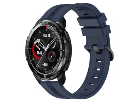 Correa de reloj inteligente para Honor Watch GS Pro de 22 mm de silicona cóncava a rayas (azul marino)