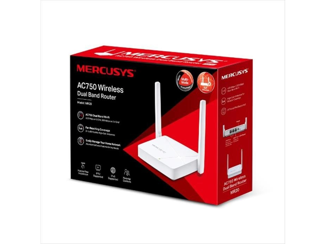 Enrutador multimodo de banda dual MERCUSYS Mr20 Ac750