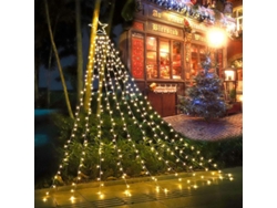Luces Navideñas Led Con Forma De Cascada De Estrellas, 8 Modos, Decoración Navideña Para Exteriores (blanco Cálido)