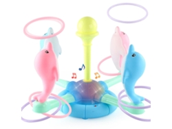 Juego De Lanzamiento De Aros Para Niños: Delfín Eléctrico Giratorio Con Luces Y Música - Juguete Educativo Para Niños