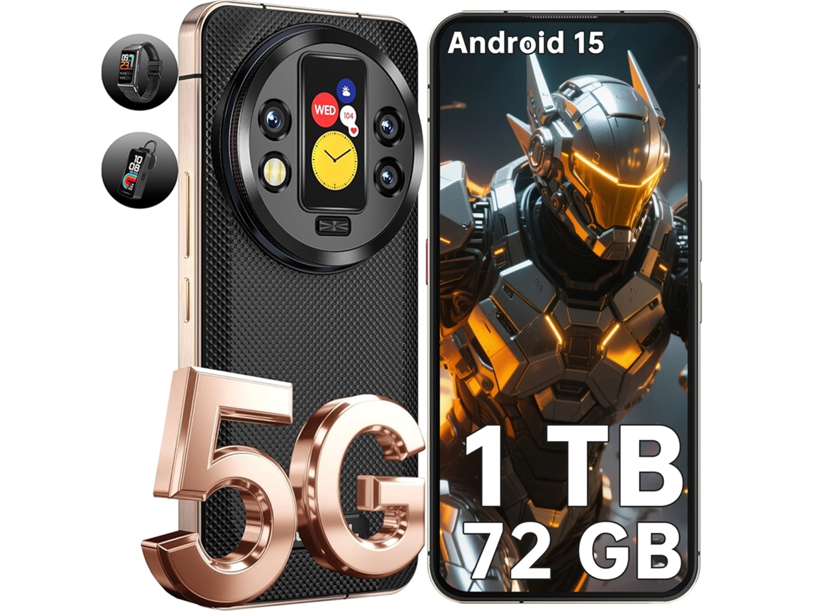 Smartphone Resistente 5g Oukitel Wp200 Pro Con Auriculares Bluetooth 72 Gb 1 Tb 6.7" Fhd+ 120hz 8800 Mah 108 Mp Nfc Android 15 Negro