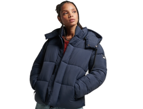 Abrigo para Mujer SUPERDRY (Poliéster - L - Azul)