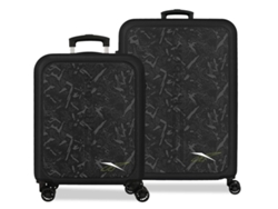 Juego de maletas Reebok Roswell negras (46x65x25cm, 91l)