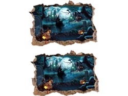 2 Pegatinas De Pared Autoadhesivas 3d Con Diseño De Bruja