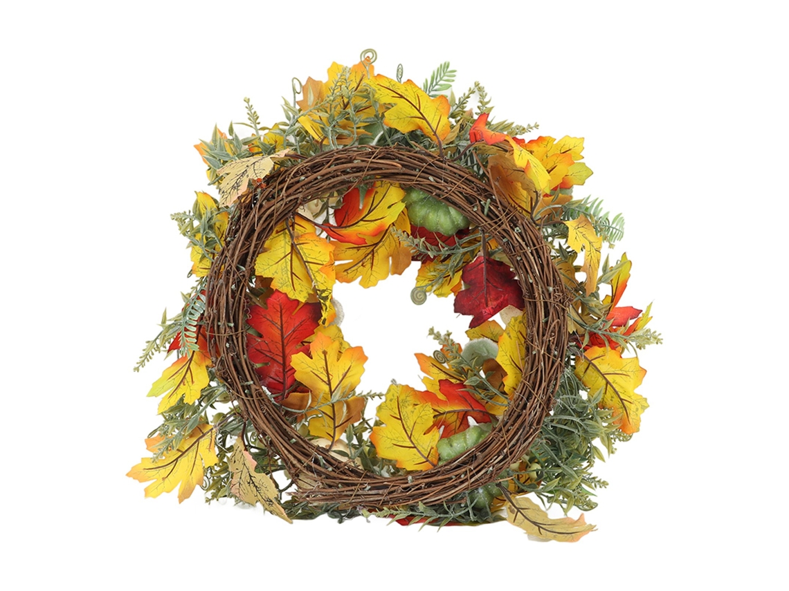 Corona de calabazas para la puerta principal, decoración relajante para el hogar, Halloween y Acción de Gracias, 45 cm