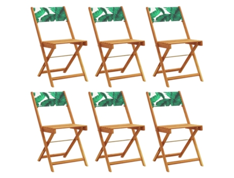 Conjunto 6 Silla De Jardín VIDAXL Verde Madera