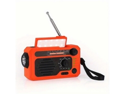 Radio de emergencia para uso en exteriores, portátil y recargable, pequeña radio con energía solar, radio autoalimentada con manivela. GOKOCO