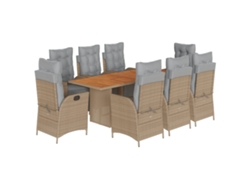 Maison Exclusive - Set Comedor De Jardín 9 Pzas Con Cojines Ratán Sintético Beige