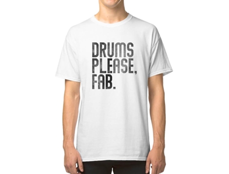 Camiseta ROCKINSTONE Drums Please Fab Algodón para Hombre (XL)