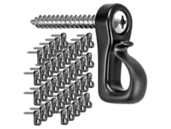 40 ganchos Q negros con tornillo para luces navideñas de exterior