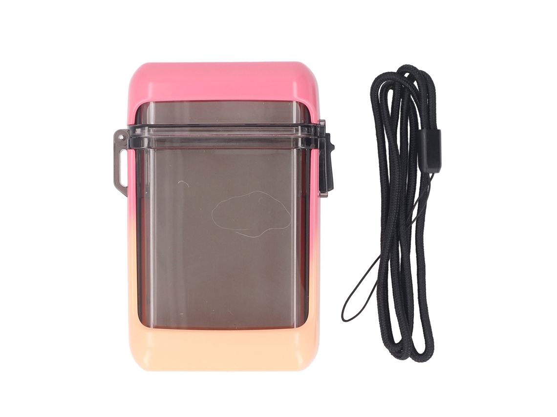 Caja De Bolsillo Impermeable Transparente Multifuncional Para Tarjetas Y Insignias, Color Rosa Degradado