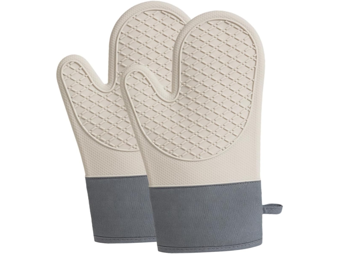 Guantes De Cocina De Silicona Resistentes Al Calor (2 Piezas) Para Horno Y Microondas.