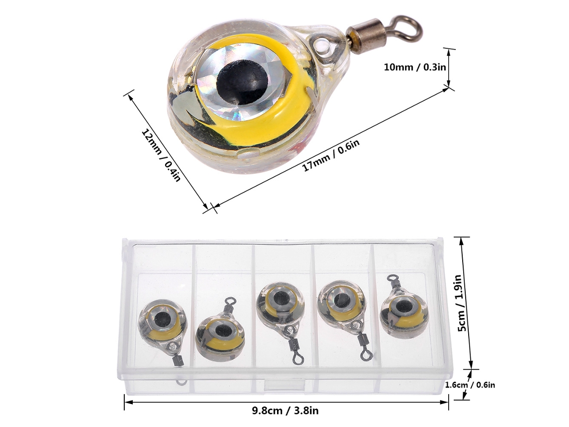 2026rebe-5pcs Luz Led De Pesca Submarina Redonda Con Flash Para Cebo Profundo, Luz Nocturna Para Pesca