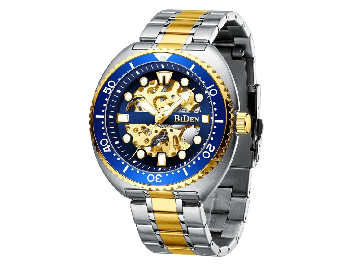 Reloj Mecánico Automático Esqueletizado (azul Bicolor), Reloj De Pulsera Para Hombre