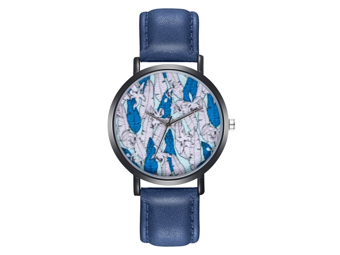 Reloj De Pulsera De Piel Para Mujer, Estilo Sencillo, Azul, Con Movimiento De Cuarzo Zlf0214-h