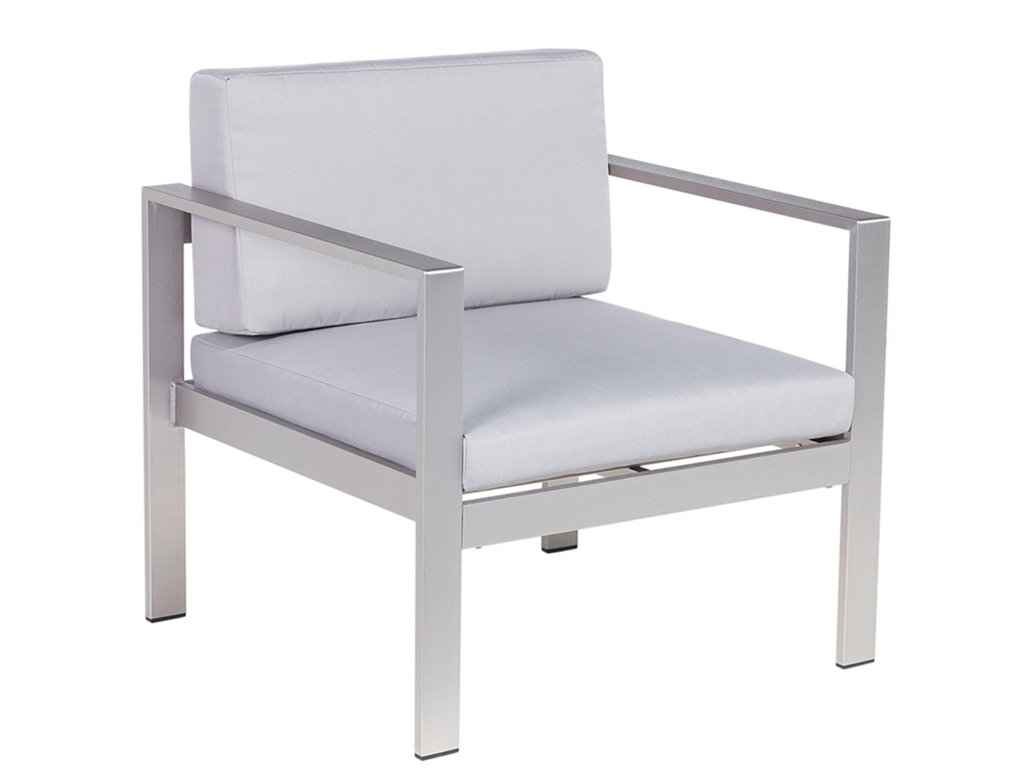 Silla de jardín BELIANI Salerno de Aluminio Gris 77x70x80