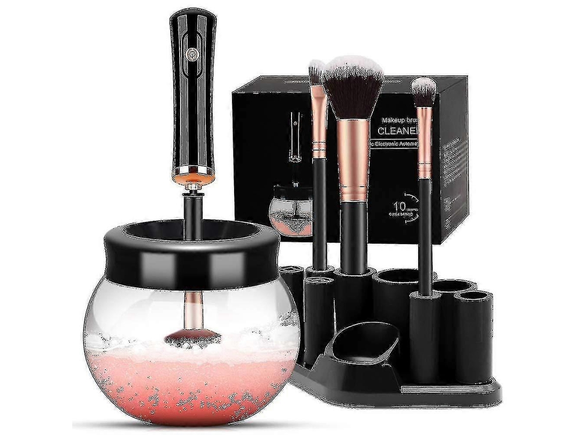 Limpiador de brochas de maquillaje Rosewell 2024, máquina con 8 borradores (negro)