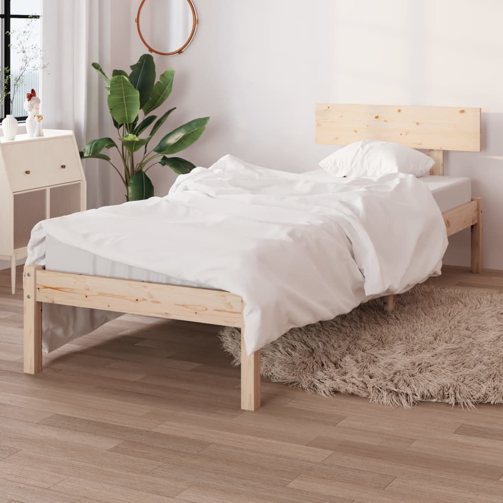 Estructura De Cama madera maciza pino individual 90x190 cm vidaxl compatible con 196.5 95.5 70 90x190cm 116kg
