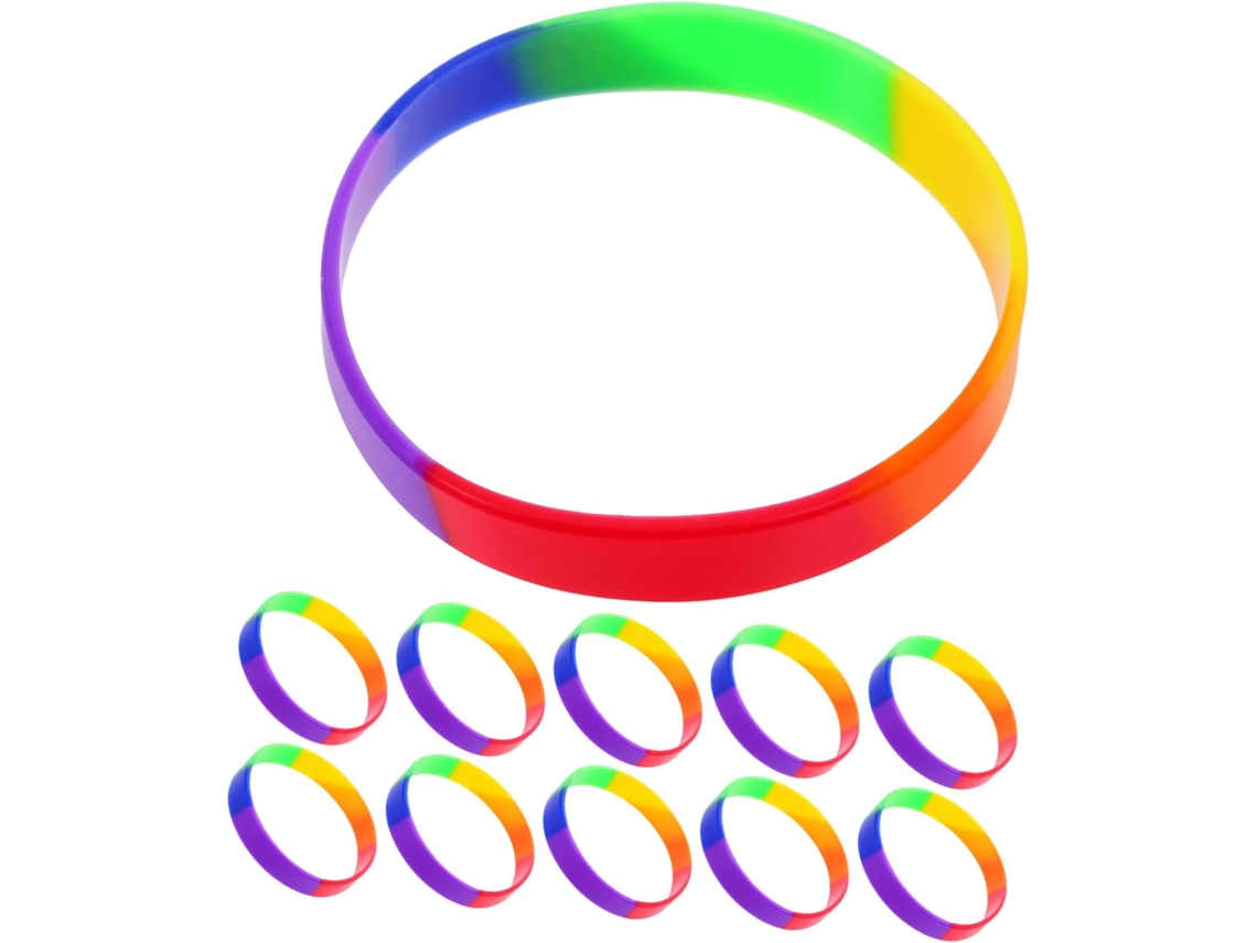 Set De 20 Pulseras De Silicona Arcoíris Para Niños Y Niñas - Accesorios Para Fiestas