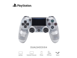 Mando inalámbrico Bluetooth con vibración para PS4, blanco transparente