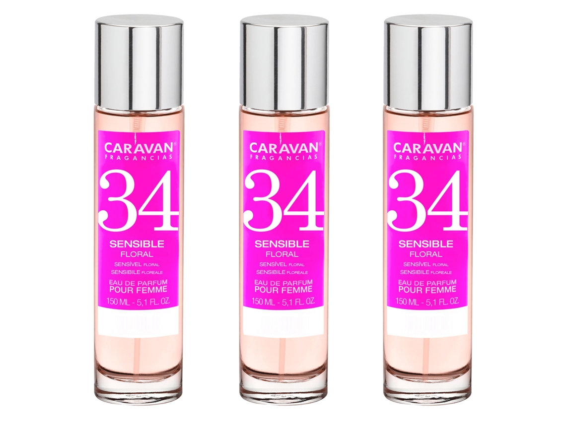 3x Perfume de Mujer Nº34 150ml CARAVAN