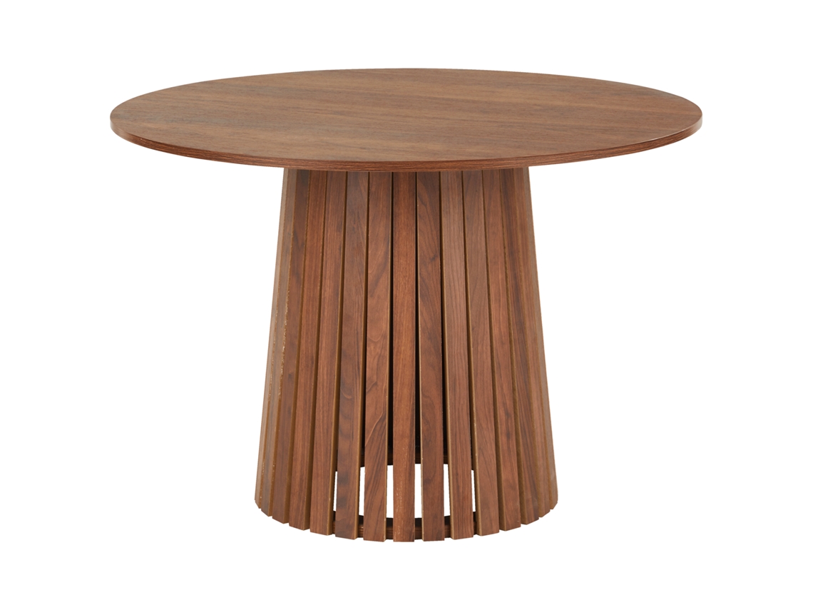 Mesa de comedor redonda Liv de 110 cm en madera oscura Happy Garden