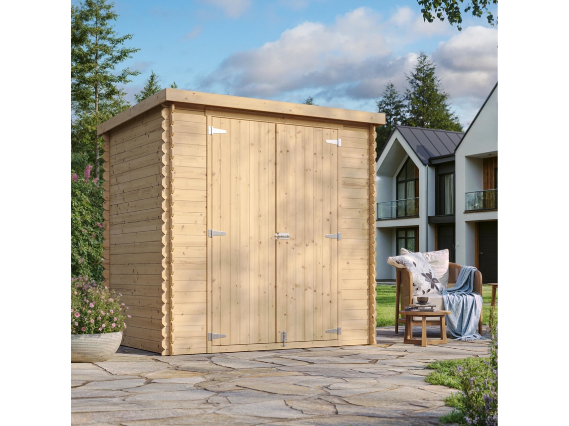 Timbela M311c1 Caseta De Jardín De Madera 2,22 M², Caseta De Almacenamiento Con Paredes De 19 Mm, Puertas Dobles, Sin Suelo