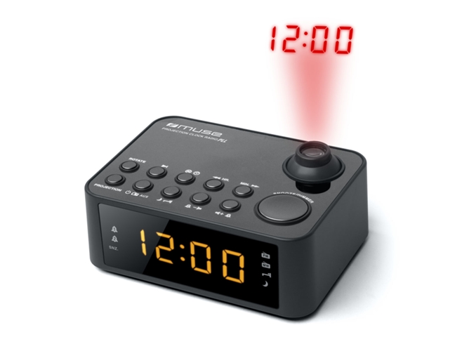Radio Despertador MUSE M-178 P (Negro - Digital - FM/MW - Corriente - Alarma Doble - Función Snooze)