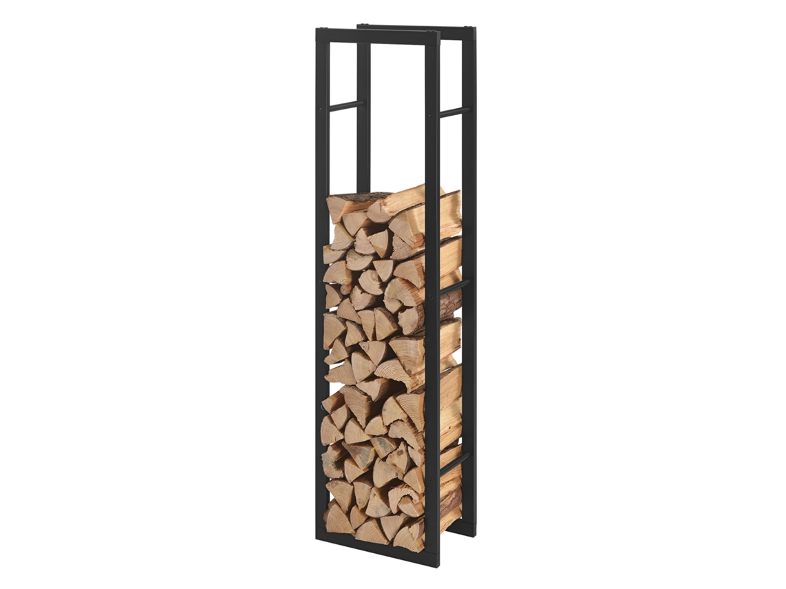 Soporte para Leña [EN.CASA] (Acero - Negro - 40 x 150 x 25 cm)