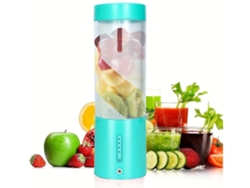 Exprimidor de 450 ml, vaso extractor de jugos, pequeño exprimidor portátil USB, licuadora eléctrica, recargable, herramientas de cocina Gusshious, azul
