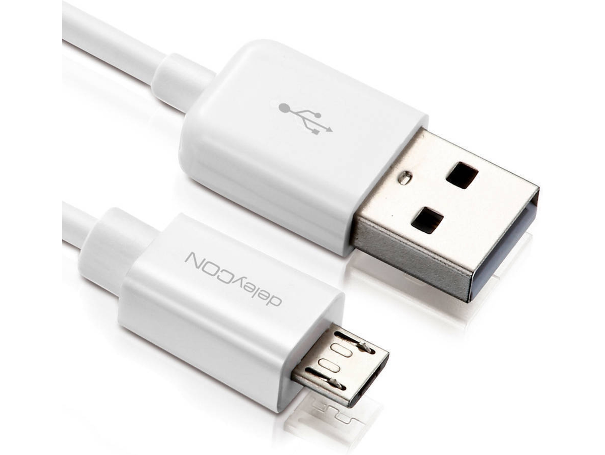 Cable USB DELEYCON (USB - 50 cm - Blanco)