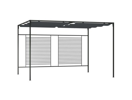 MAISON EXCLUSIVE Cenador con techo retráctil antracita 4x3x2,3 m 180 g/m²