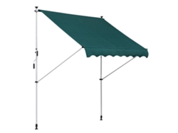 Toldo retráctil manual, altura regulable, diseño portátil, resistente a la intemperie.