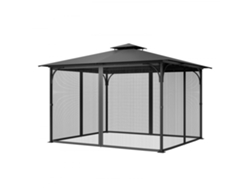 Mosquitera para pabellón 275x375x205 cm color negro con cremalleras y ganchos en poliéster Tekmaquinas