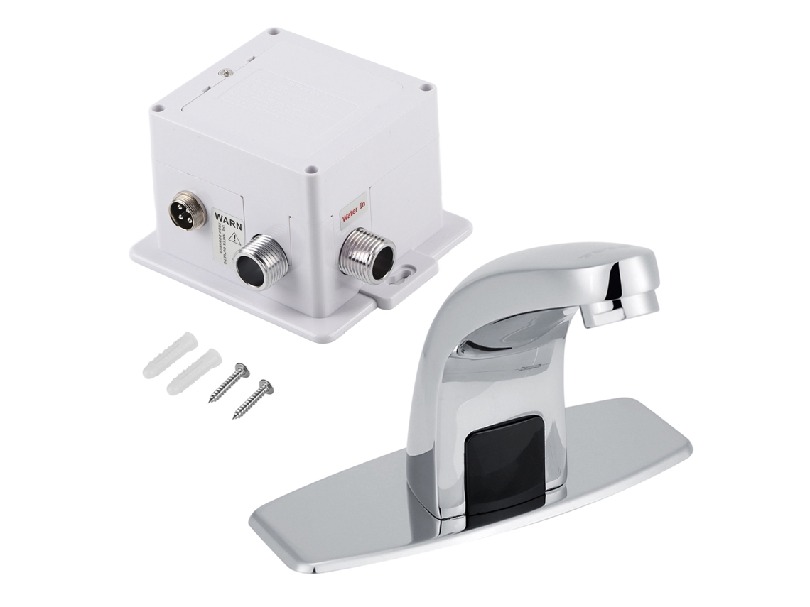 Grifo automático con sensor infrarrojo para cocina y baño, color plateado