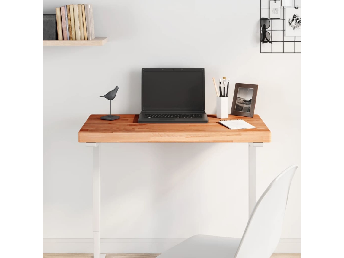 Tablero Escritorio | Superficie De Mesa | Tablero De Mesa Rectangular De Madera Maciza De Haya 80x40x4 Cm Wsd40413