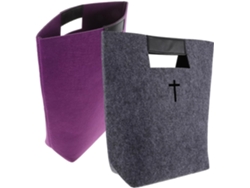 Bolsas De Fieltro Reutilizables Nuobesty, Paquete De 2, Gris Y Morado, Gran Capacidad.
