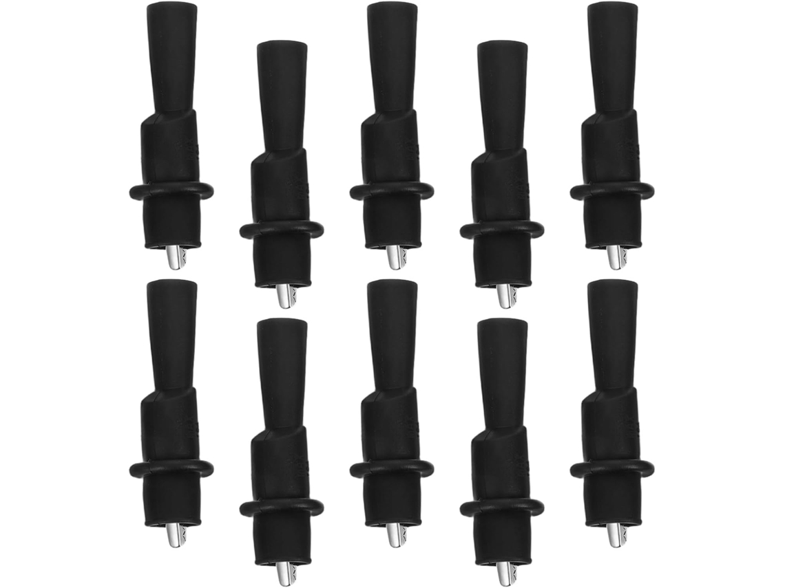 Paquete de 10 pinzas de cocodrilo negras con aislamiento térmico de Alipis