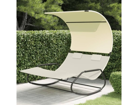 Tumbona doble VIDAXL Crema Tela (175.5x137.5x182.5 cm )