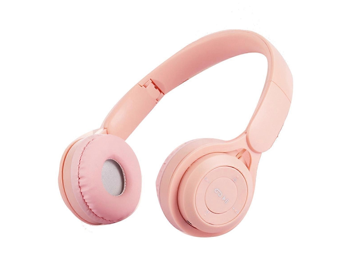 Auriculares Inalámbricos Bluetooth Plegables Para Niños, Color Rosa